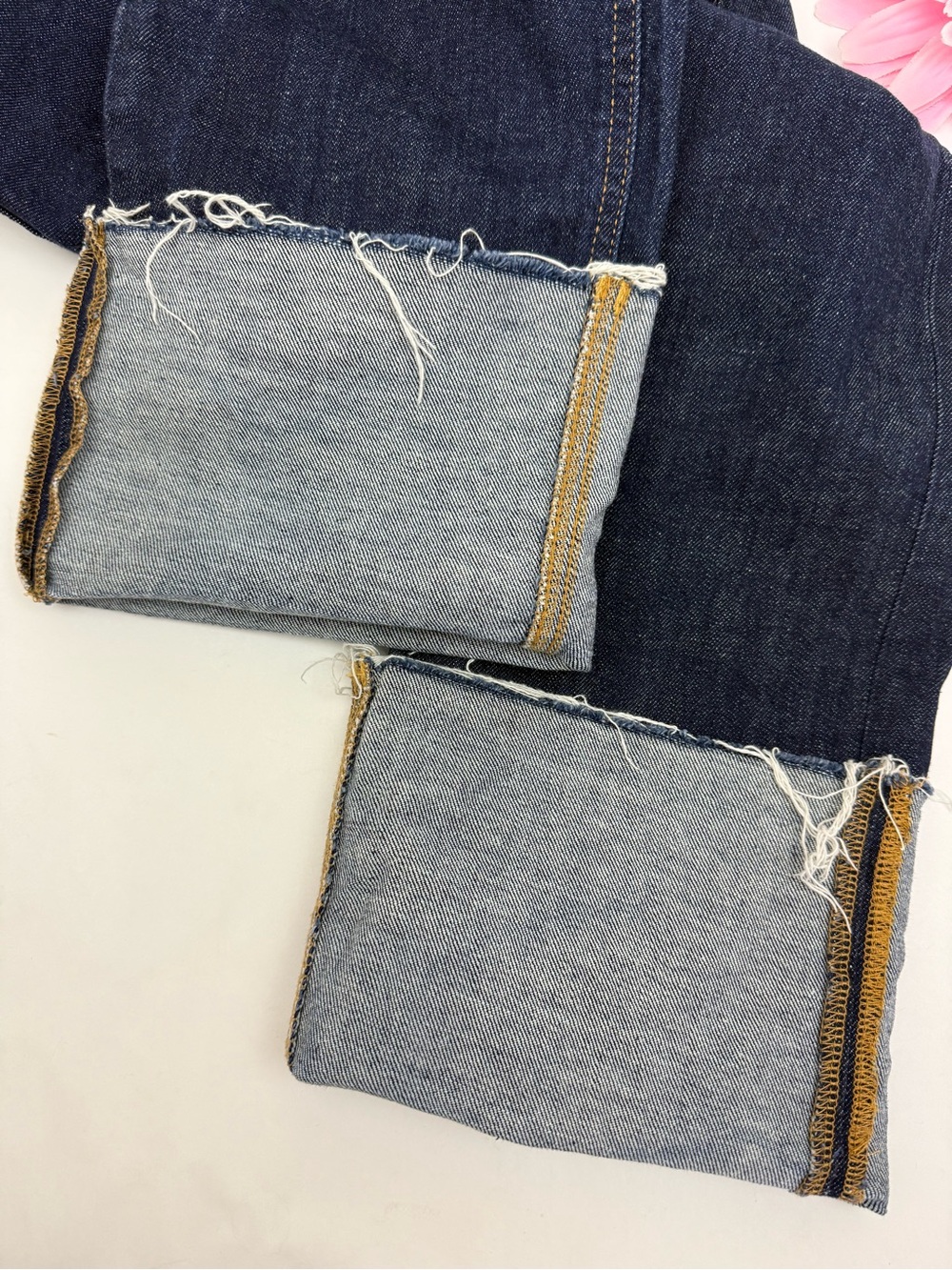 Pilcro X Anthropologie High Rise Cuffed Jeans Dark Wash Straight Wide Leg - Picture 12 of 16